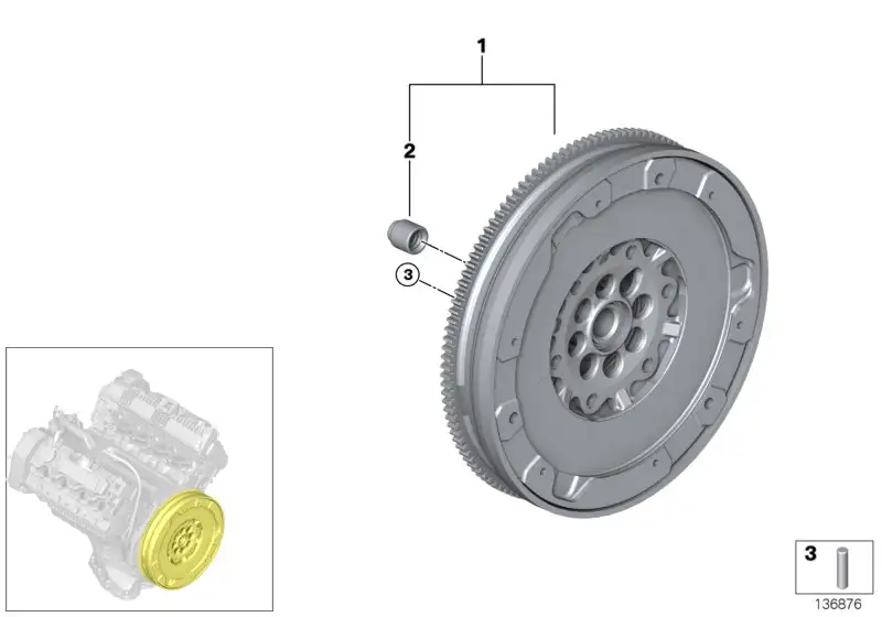 BMW Zweimassenschwungrad E60 E61 E63 E64 21207566084 - 5er, 6er