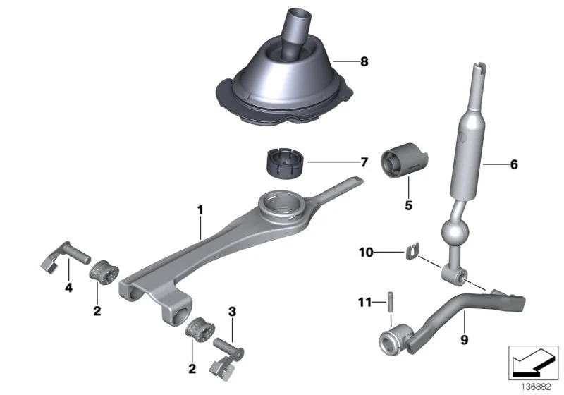 BMW Schalthebel E82 E87 E88 E90 E91 E92 E93 25117542200