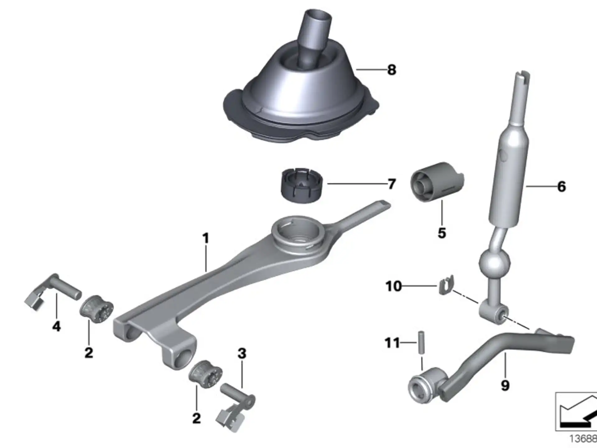 BMW Schalthebel E82 E87 E88 E90 E91 E92 E93 25117542200