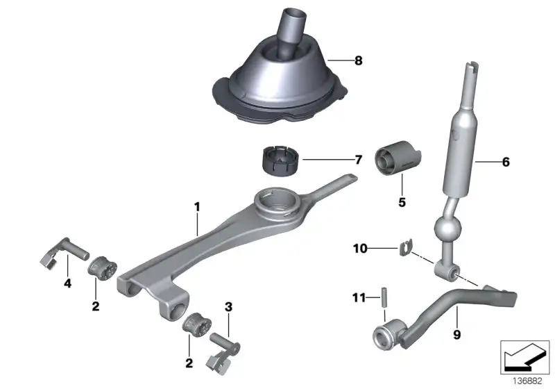 BMW Schalthebel E82 E87 E88 E90 E91 E92 E93 25117542200 - 1er, 3e