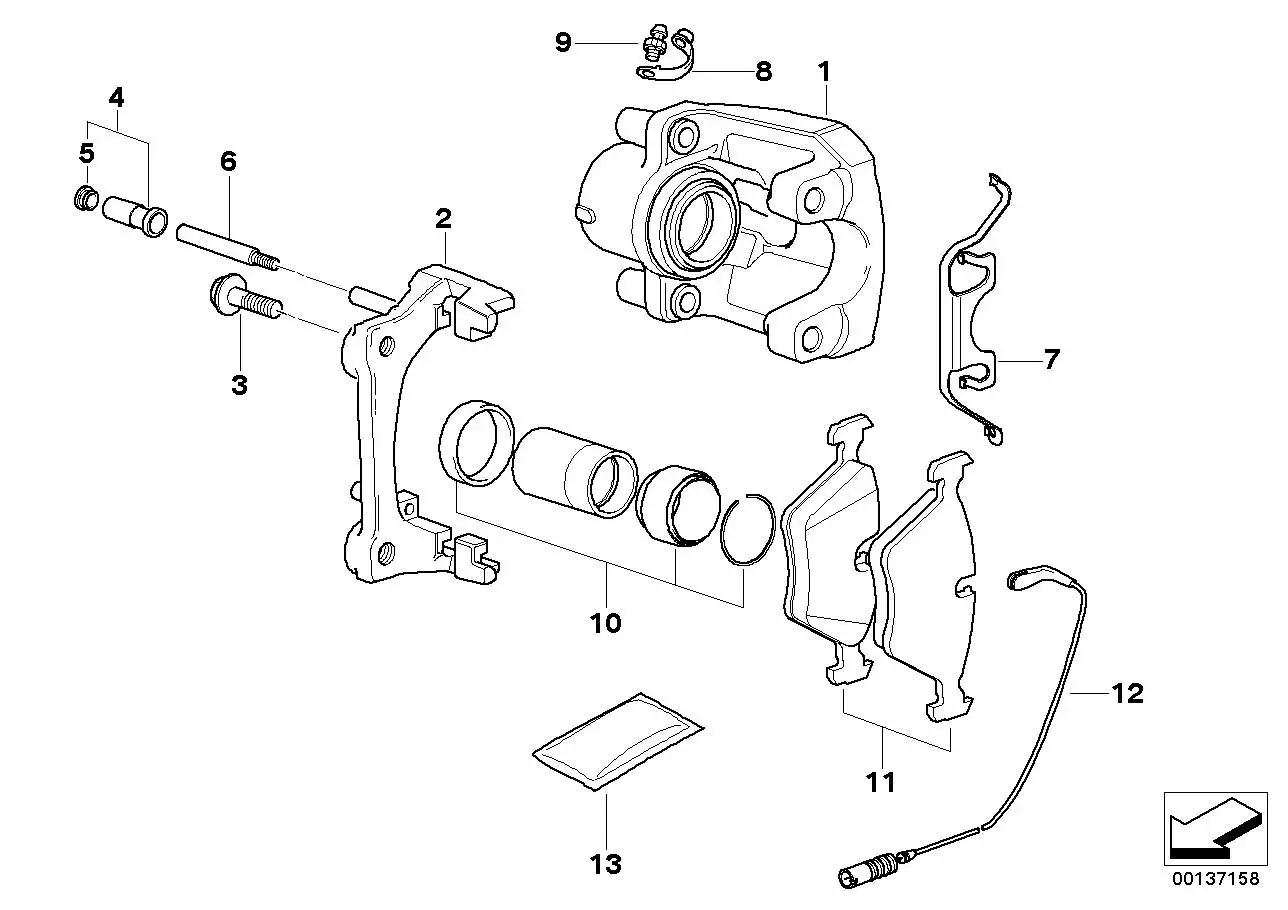 BMW Bremssattelgehäuse links E81 E82 E87 E88 34216768693 - Bildpo