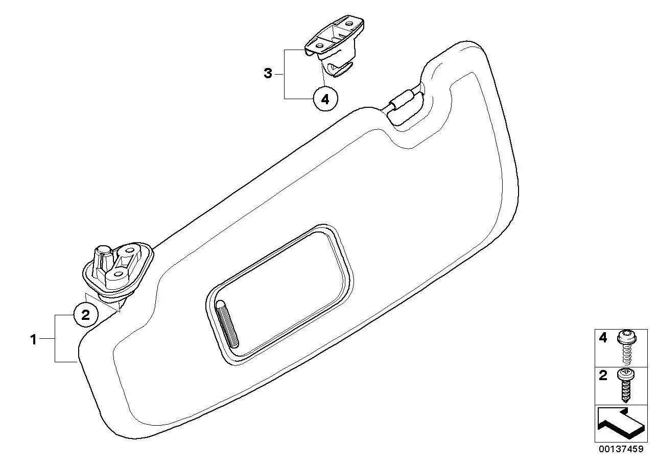 BMW Halter Sonnenblende R52 51169151524 - Bildposition 03