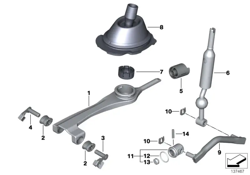 BMW Schaltstange E81 E84 E87 E90 E91 E92 E93 25117524519 - Bildpo