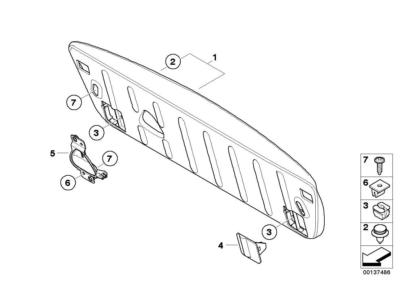 BMW Verkleidung Heckklappe R52 51497114466