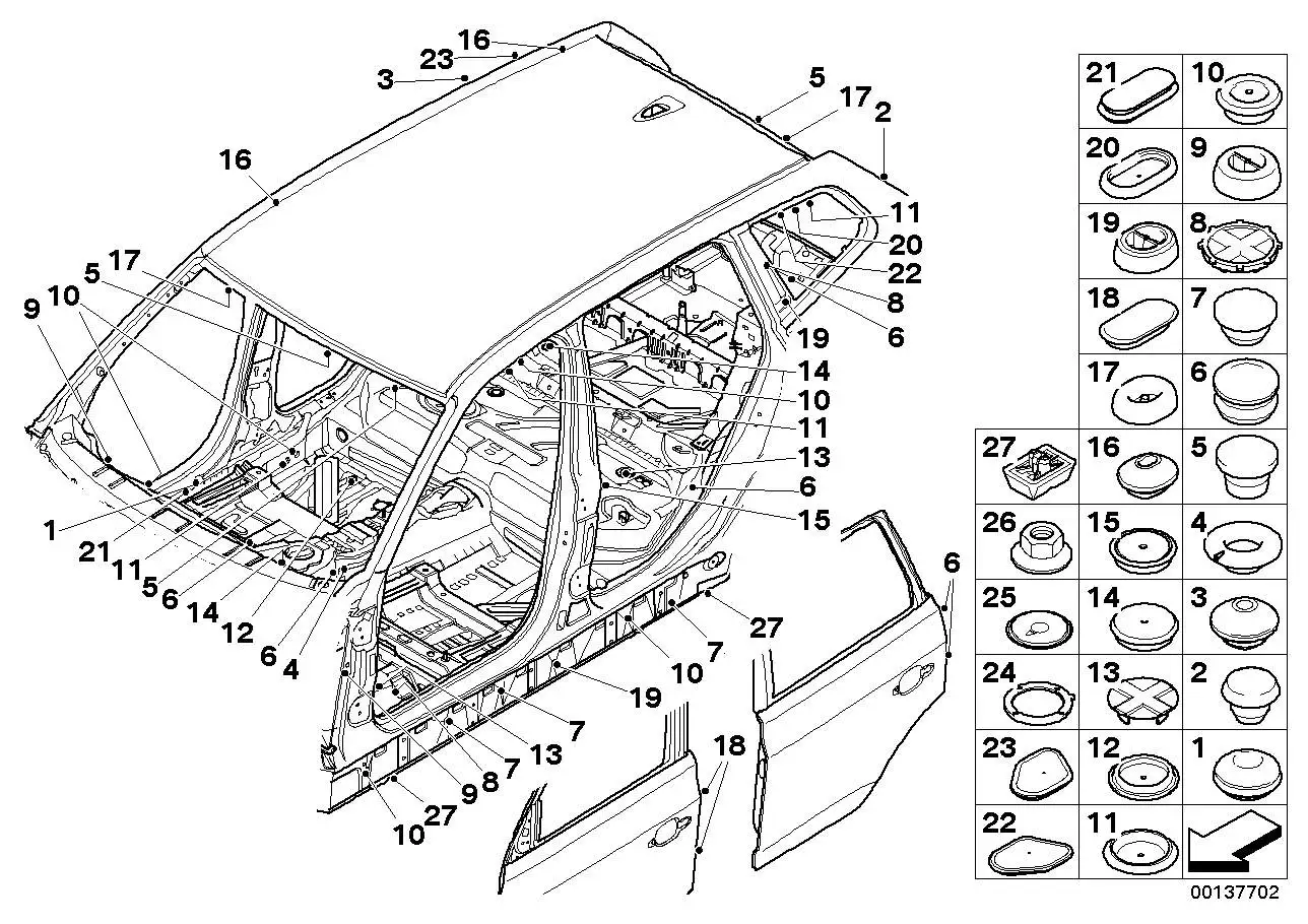 BMW Dichtstopfen E70 E71 E72 E83 R60 R61 51713402712 - Bildpositi