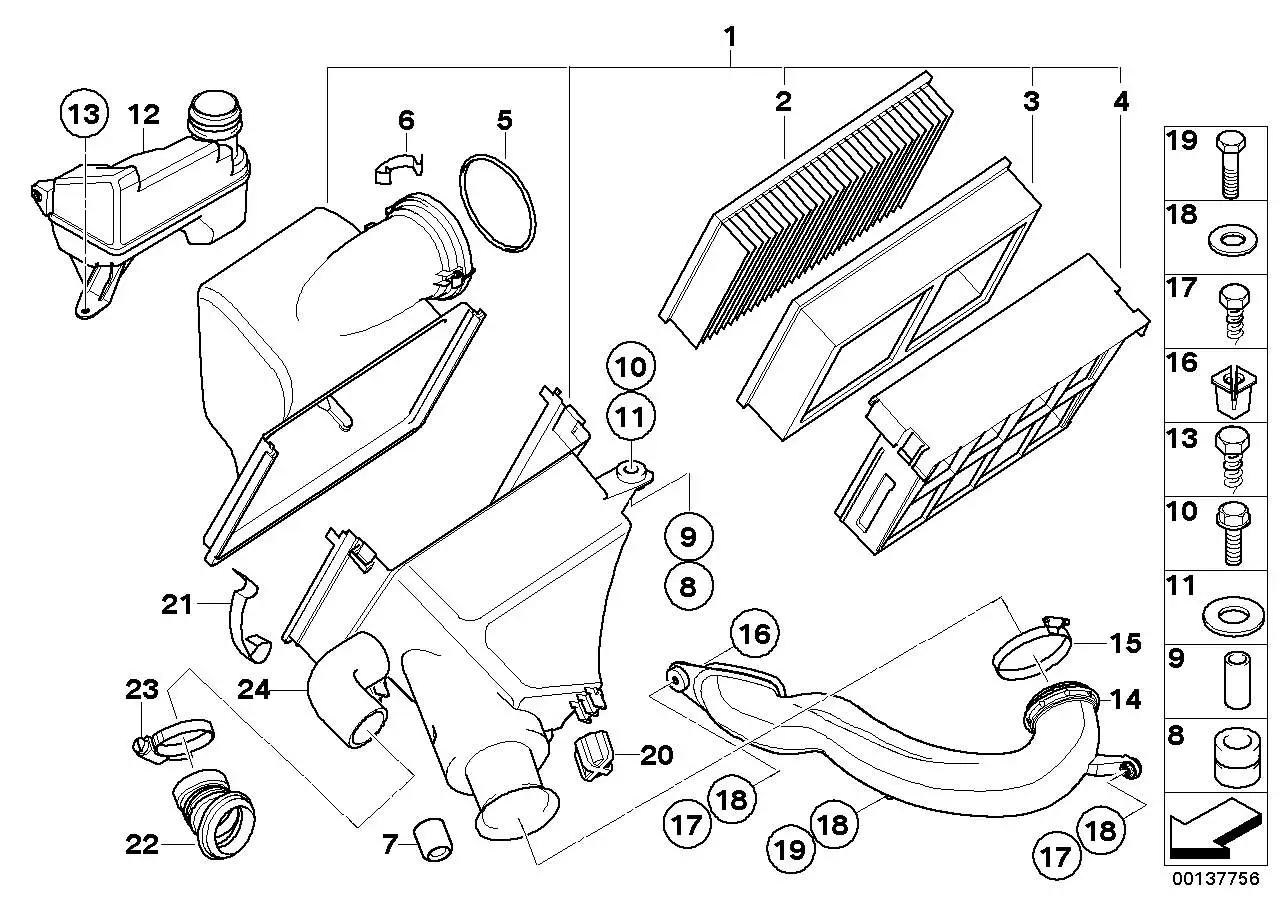 BMW Ansauggeräuschdämpfer E39 13711713637