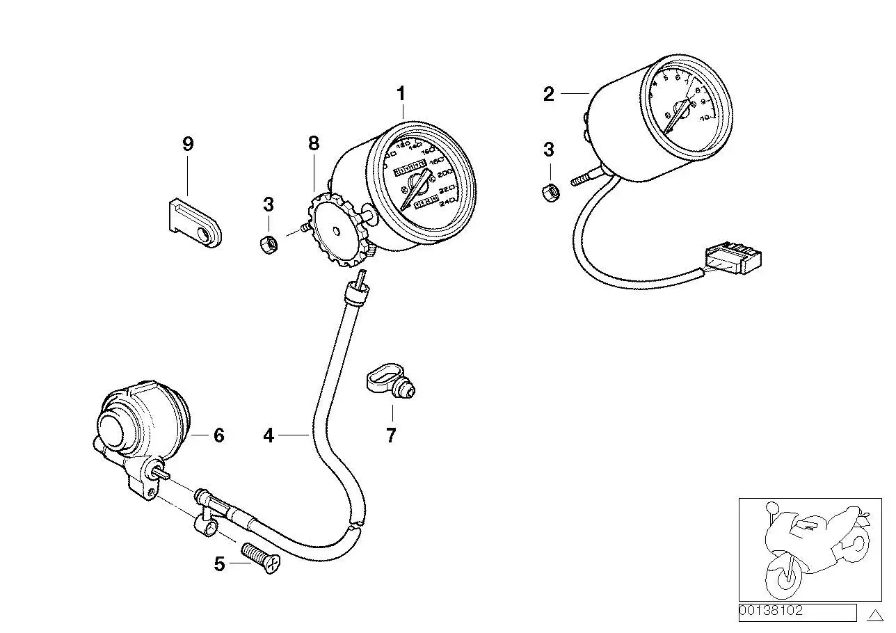 BMW Tachometer R21 R21A 62122350609