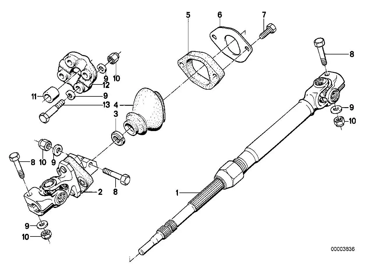 BMW Lenkspindel unten E30 32311159500