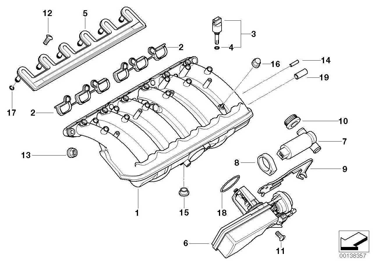 BMW Sauganlage E38 E39 E46 11611439965 - Bildposition 01