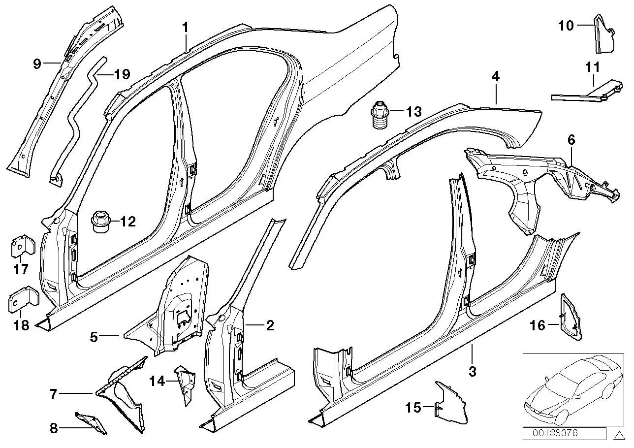 BMW A-Säule aussen rechts E39 41008252554