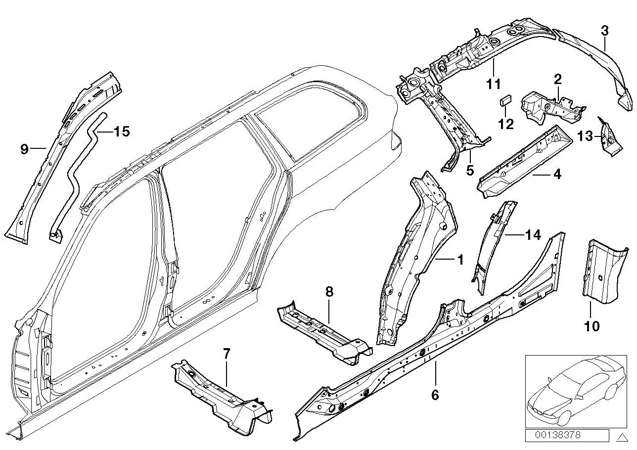 BMW Längsträger links E39 41118208915 - 5er E39