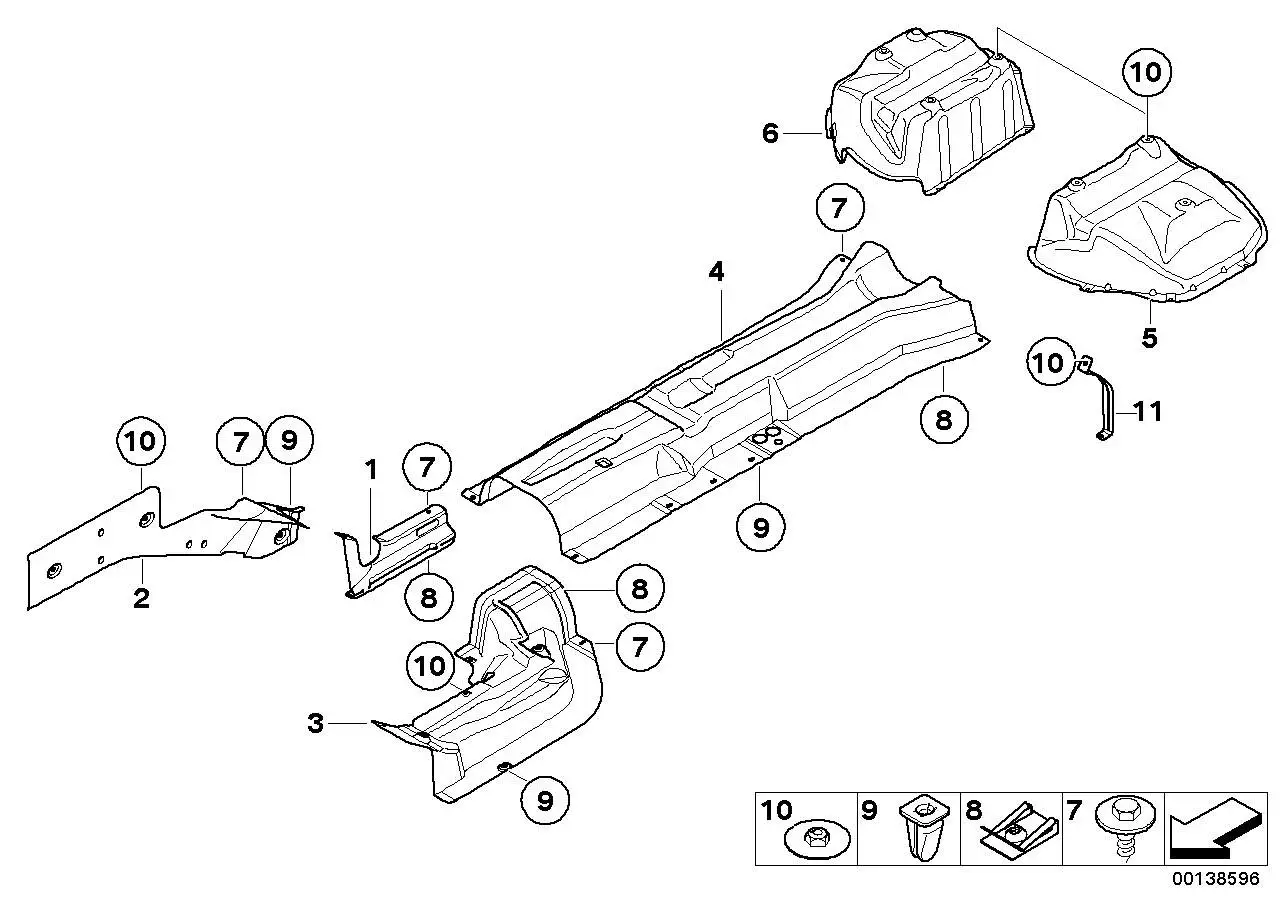 BMW Halter Wärmeschutzblech rechts E60 E61 E63 E64 51717039130 -