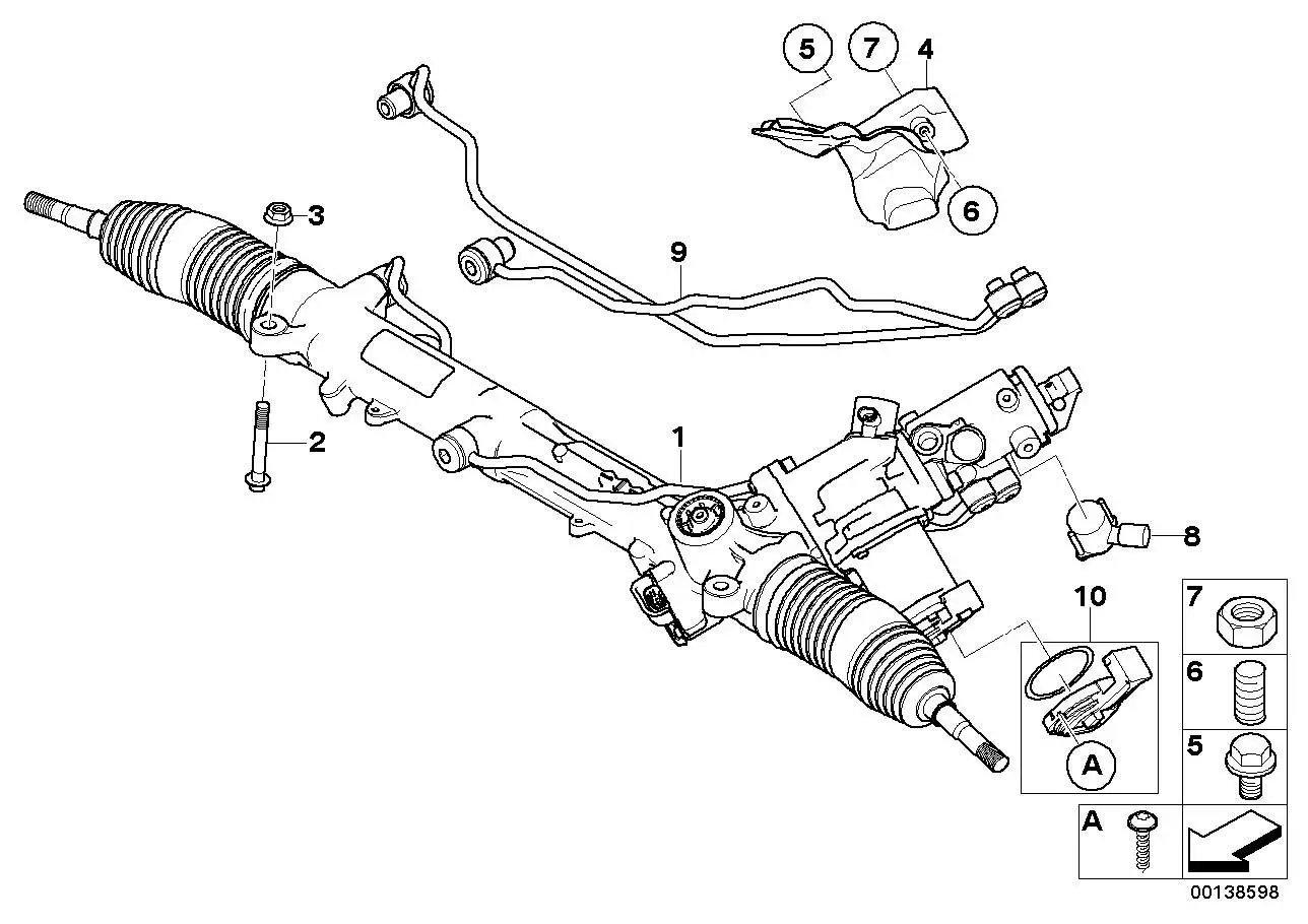 BMW Satz Rohrleitung Aktivlenkung E60 E61 E63 E64 32106777182 - B