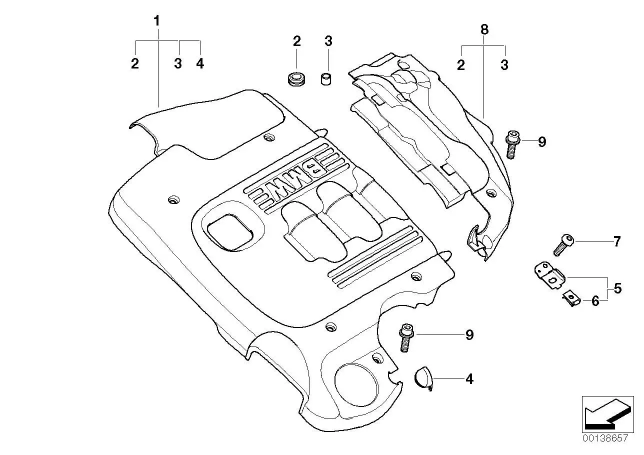 BMW Abdeckung Akustik hinten E46 E83 11147787331 - Bildposition 0