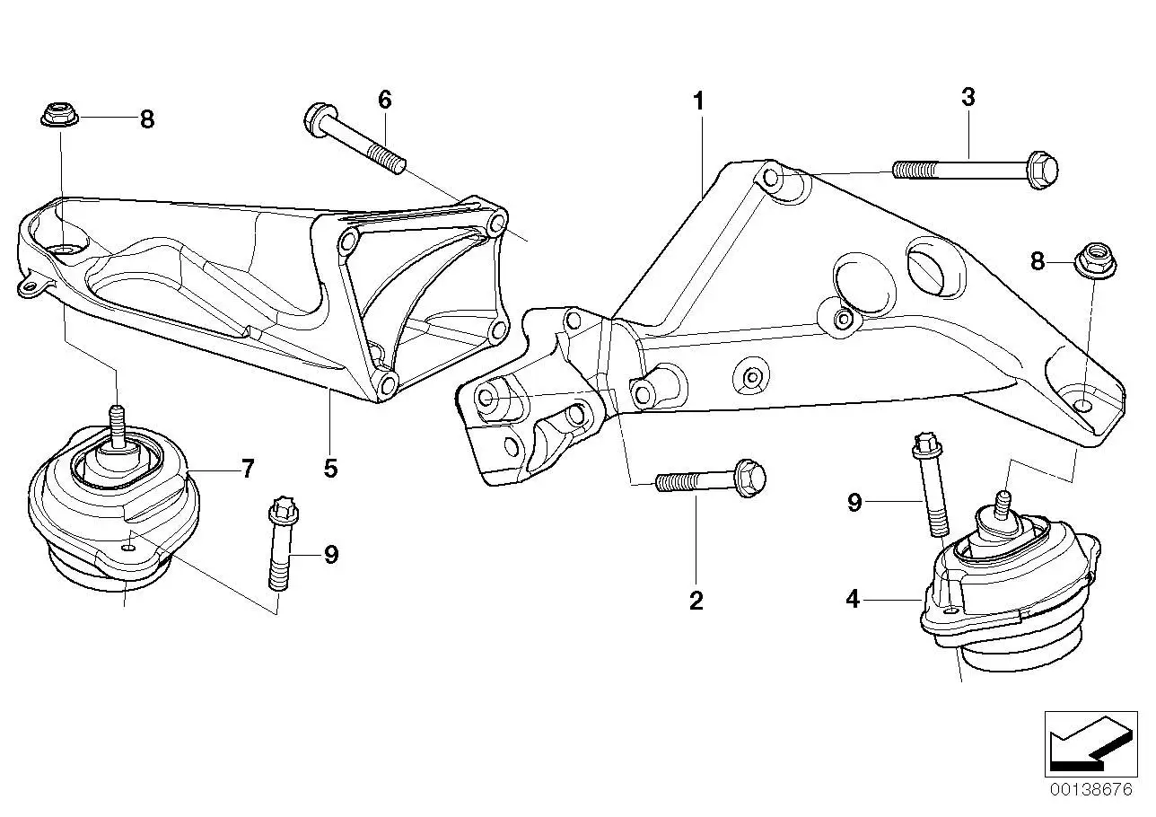BMW Motorlager links E83 22113421299