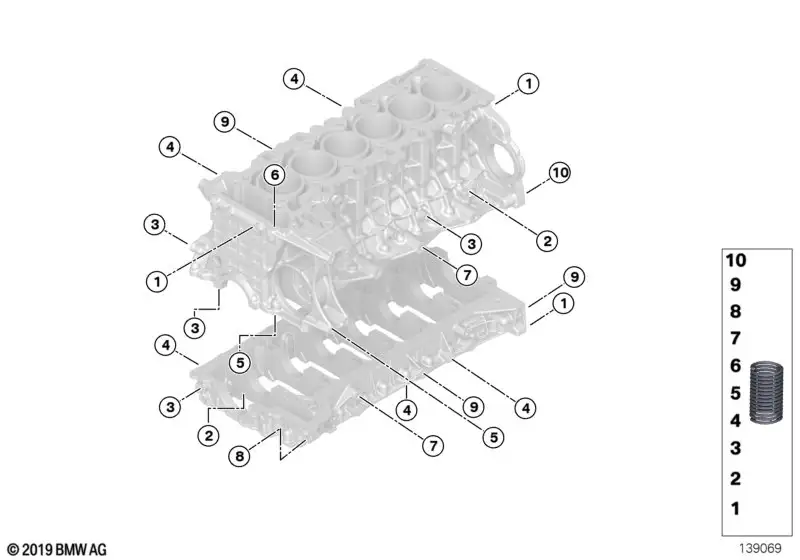 BMW Alu-Heli-Coil-Gewindeeinsatz E60 E61 E63 E64 E65 E66 E70 E81