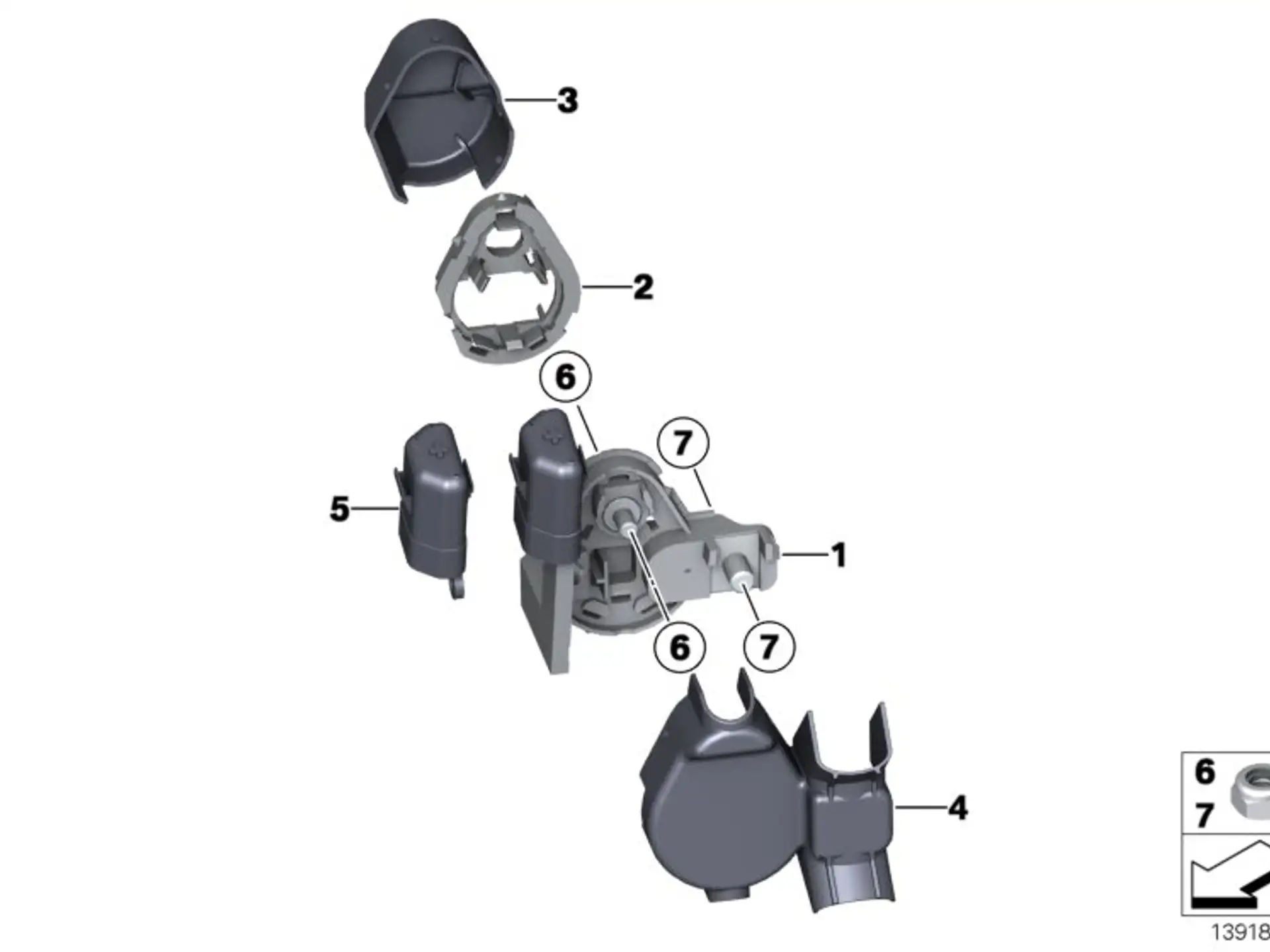 BMW Deckel Stützpunkt B+ E65 E66 E81 E82 E84 E87 E88 E90 E91 E92 E93 61138387581