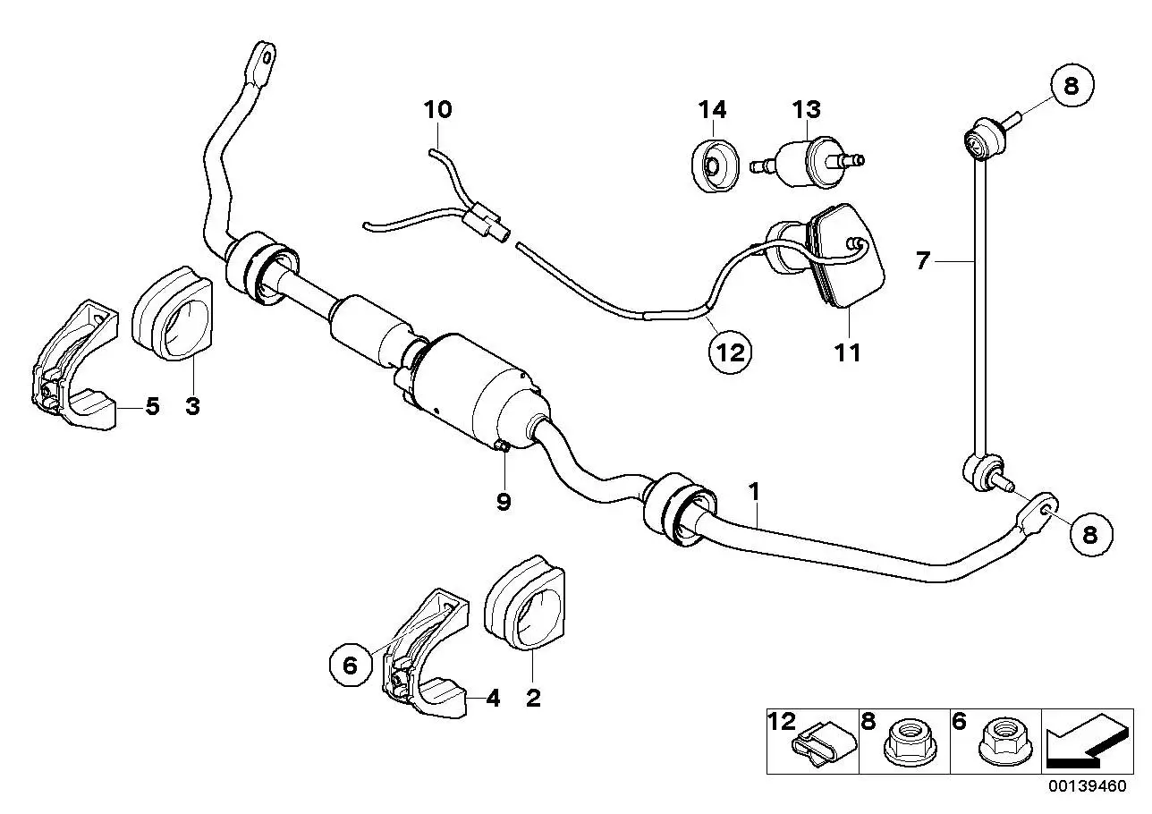 BMW Aktiver Stabilisator E65 E66 37116780009 - 7er E65 Limousine,