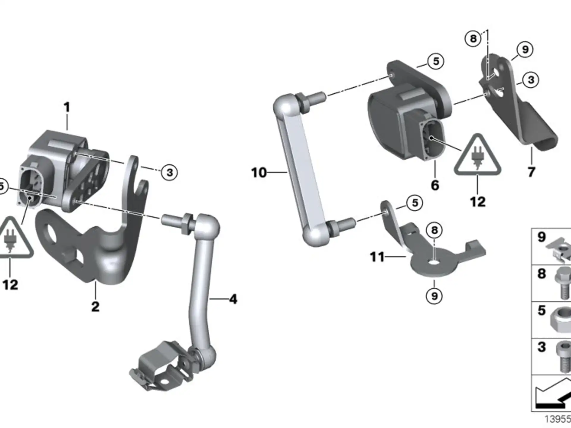BMW Höhenstandssensor E38 E39 E46 E52 E53 E60 E61 E63 E64 E65 E66 E81 E82 E85 E86 E87 E88 E90 E91 E92 E93 R50 R52 R53 37146784696