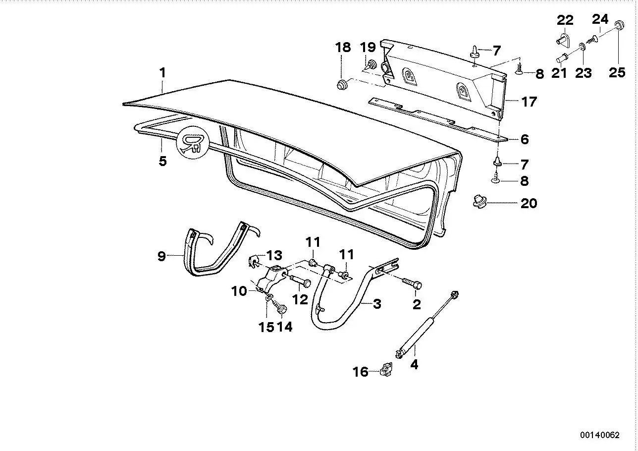 BMW Gasdruckfeder E34 51248110327 - 5er E34