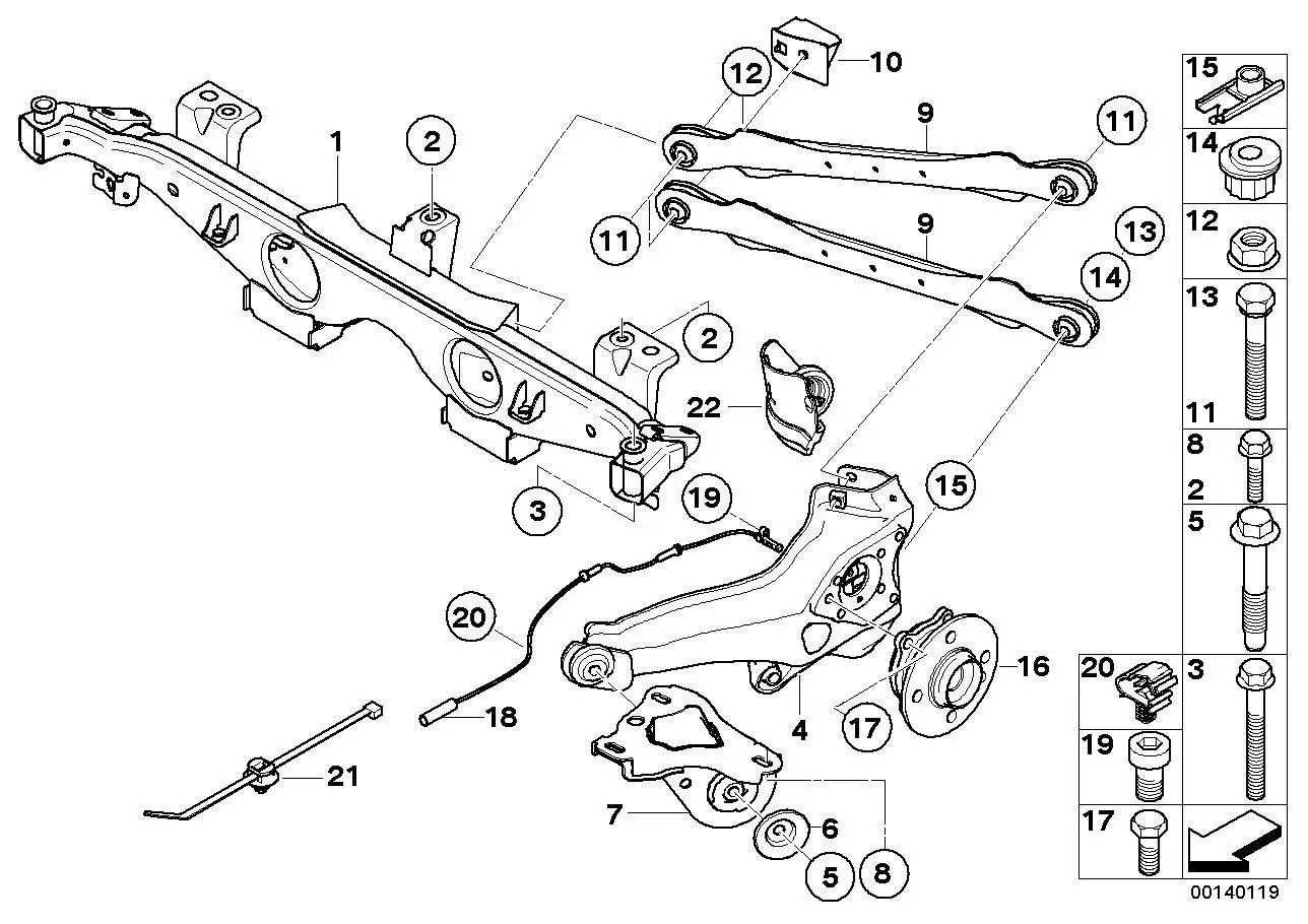 BMW Sechskantschraube mit Scheibe R50 R52 R53 33306774233 - Bildp