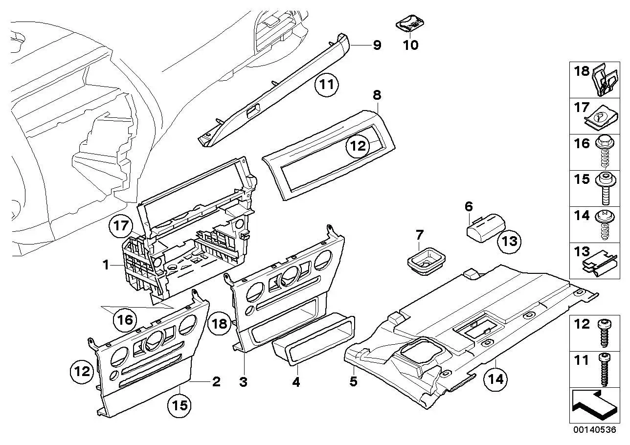 BMW Dekorleiste Instrumententafel rechts E63 E64 51457073723