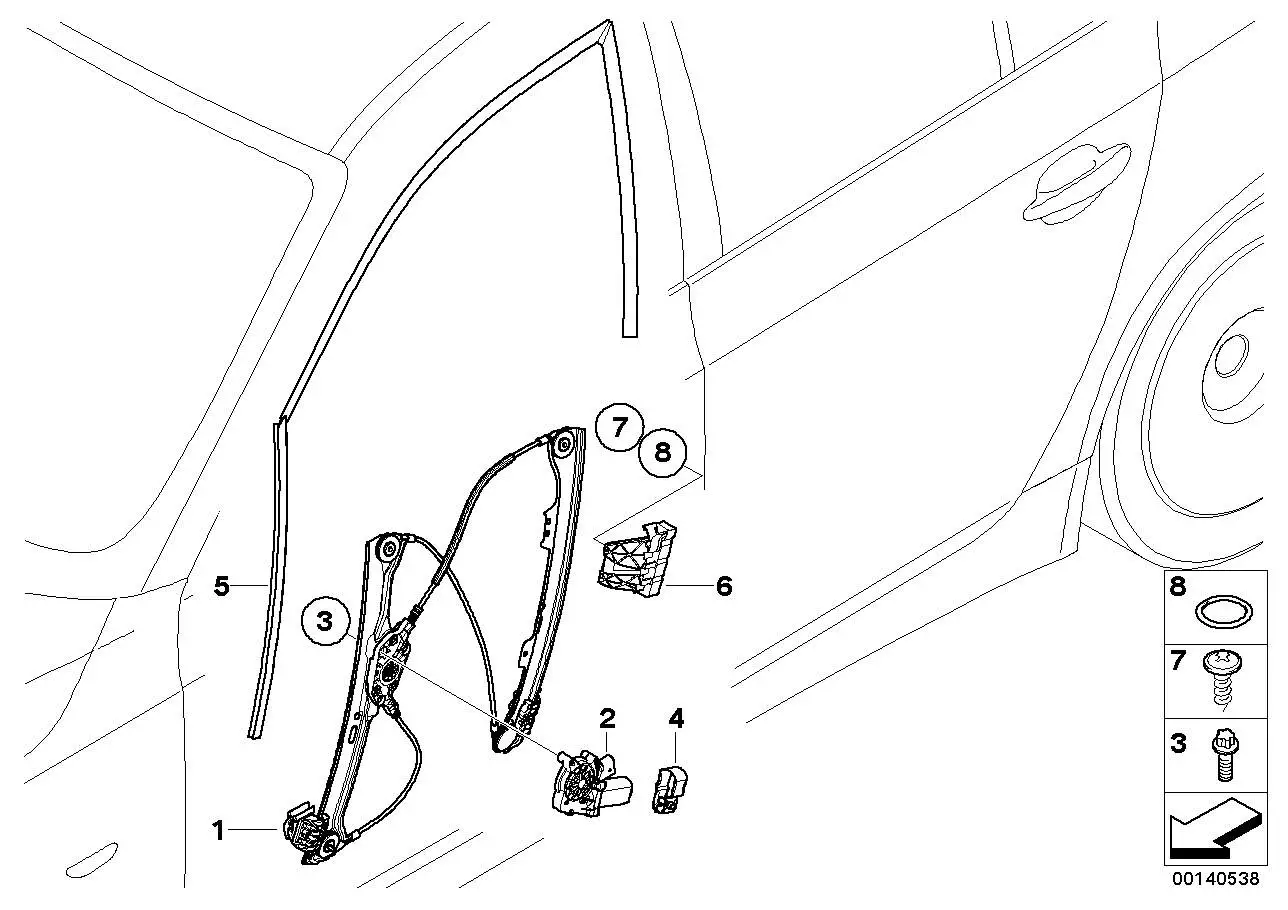 BMW Antrieb Fensterheber E60 E61 E63 E64 67626972344 - 5er E60, 5
