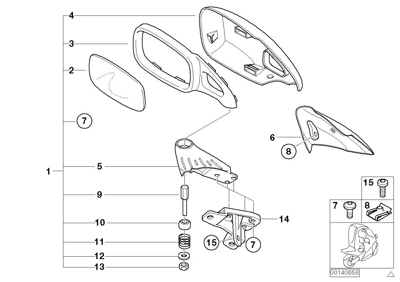 BMW Verkleidung Spiegelfuss rechts 51167656260