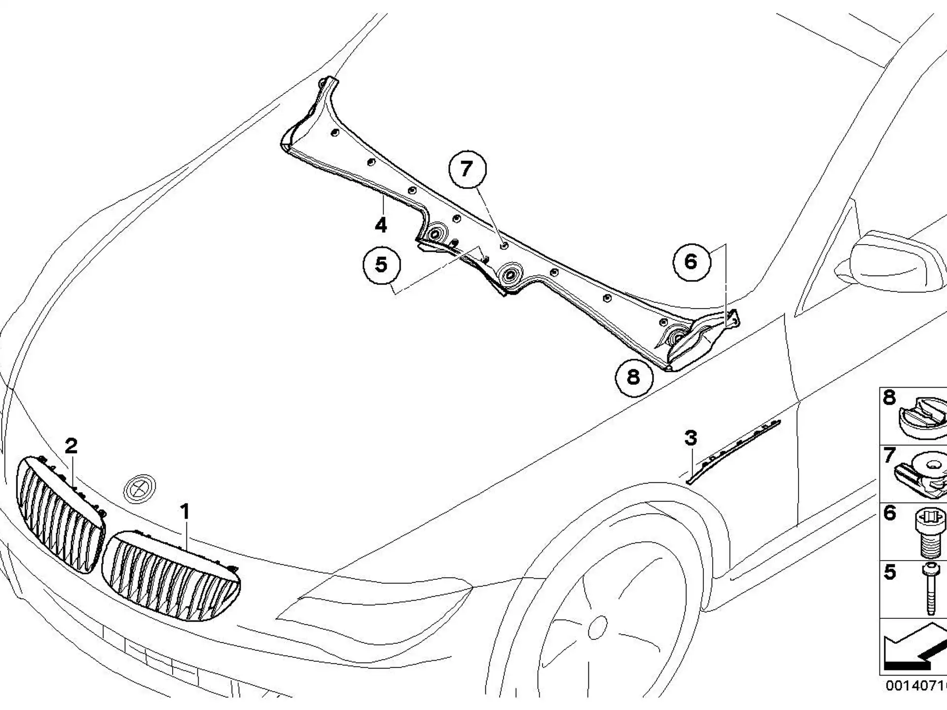 BMW Abdeckung Windlauf E63 E64 51717008922