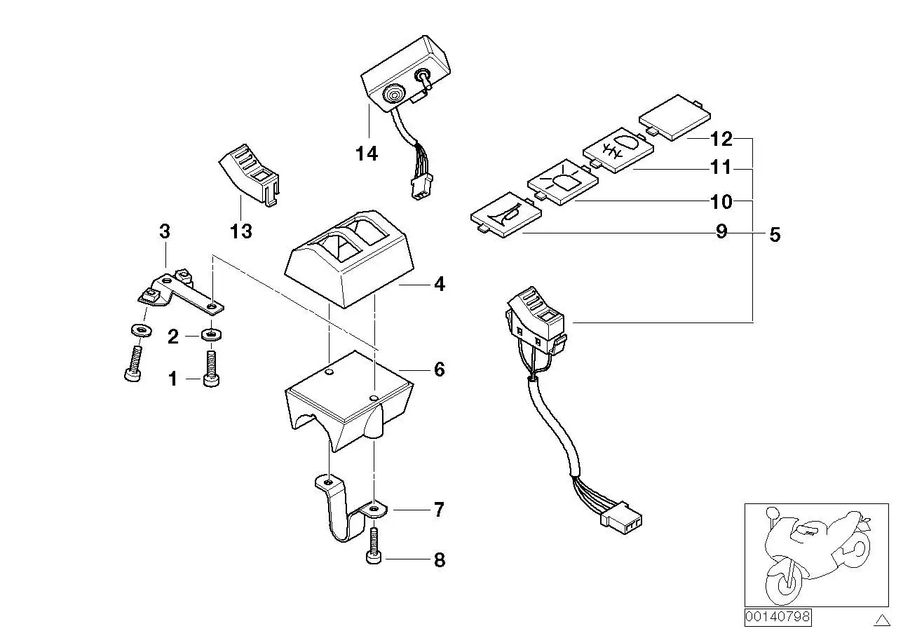 BMW Schalter Behörde R22 61312315578