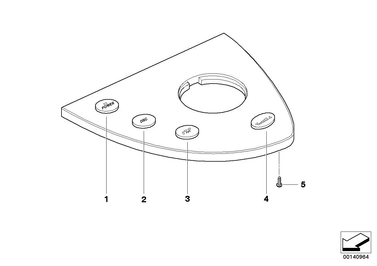 BMW Schalter Power E60 E61 E63 E64 61317834517 - Bildposition 01