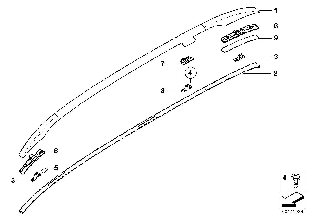 BMW Dachreling links E46 51138208783