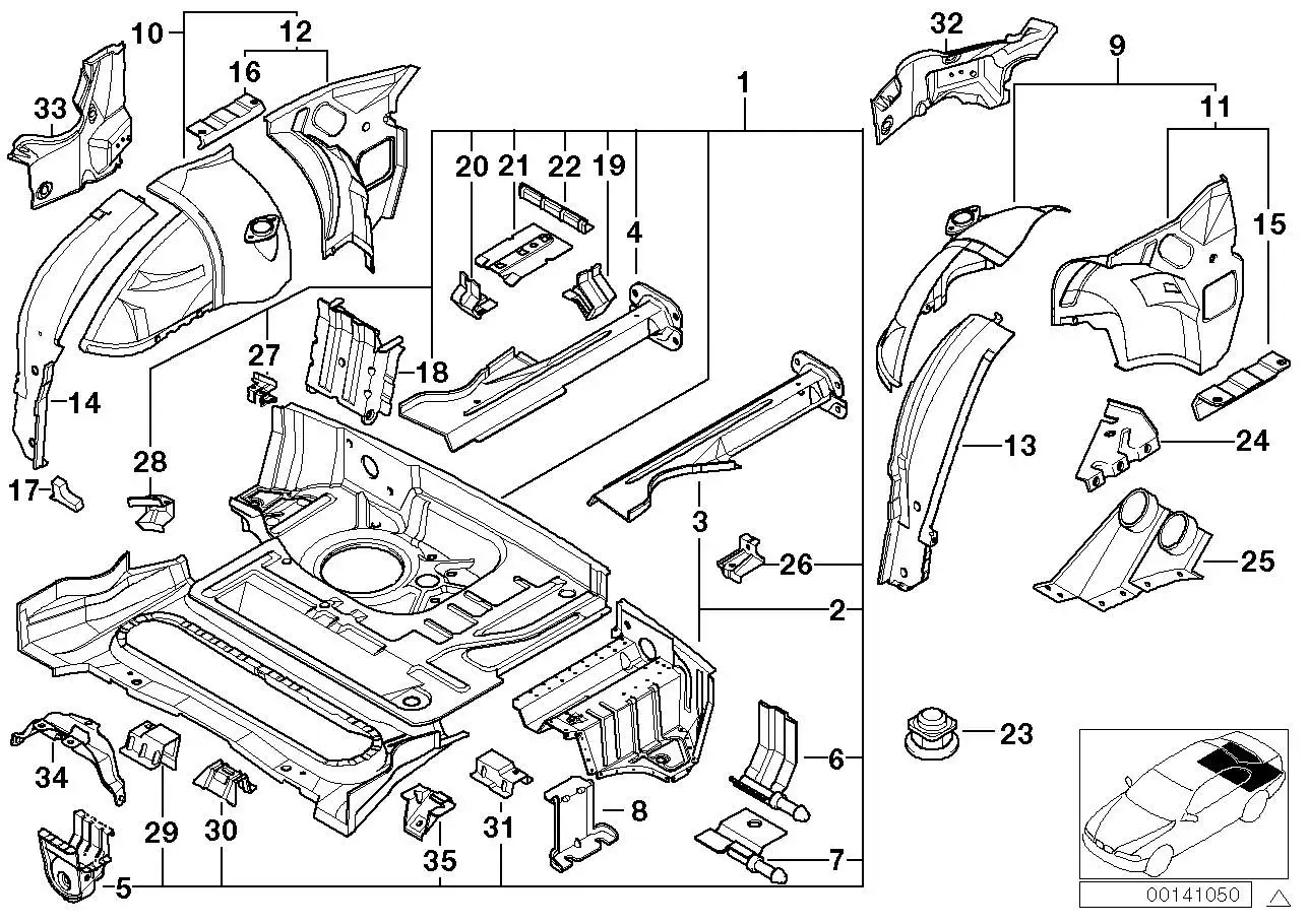 BMW Längsträger hinten rechts 41118398700 - Bildposition 04