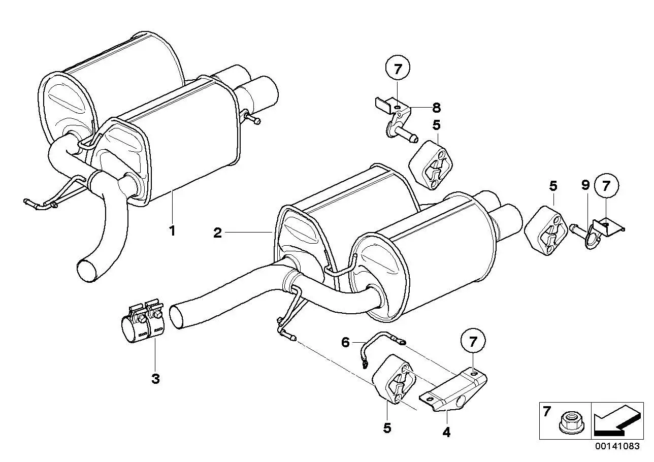 BMW Masseband Endschalldämpfer E60 E61 E63 E64 E65 E66 F01 F02 F0