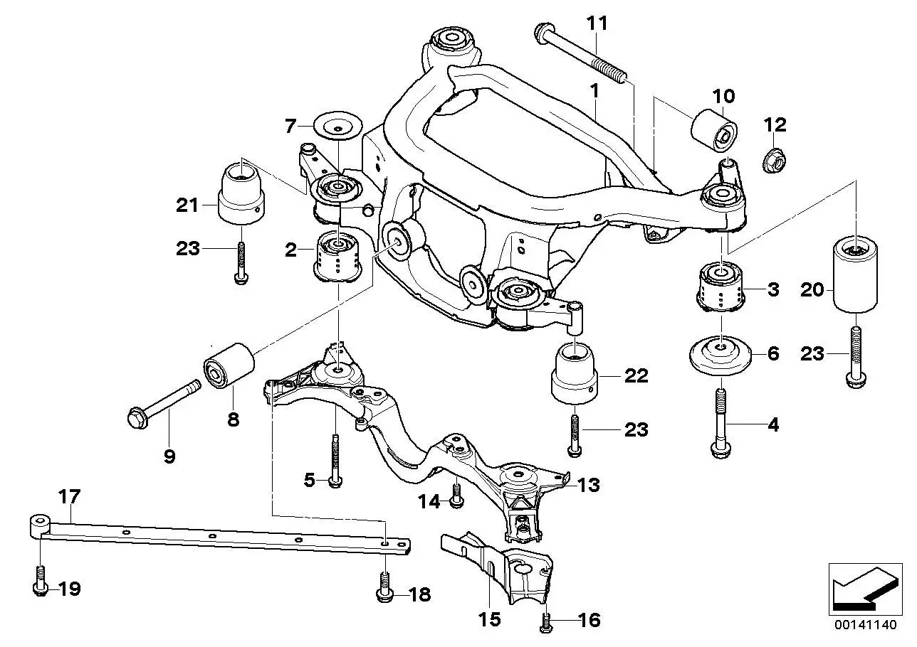 BMW Gummilager hinten E83 E85 E86 E89 33173449082