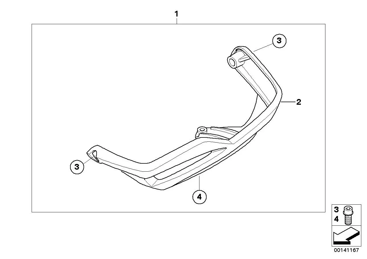 BMW Zylinderschutzbügel links K25 K26 K27 K28 K29 11127684307 - B
