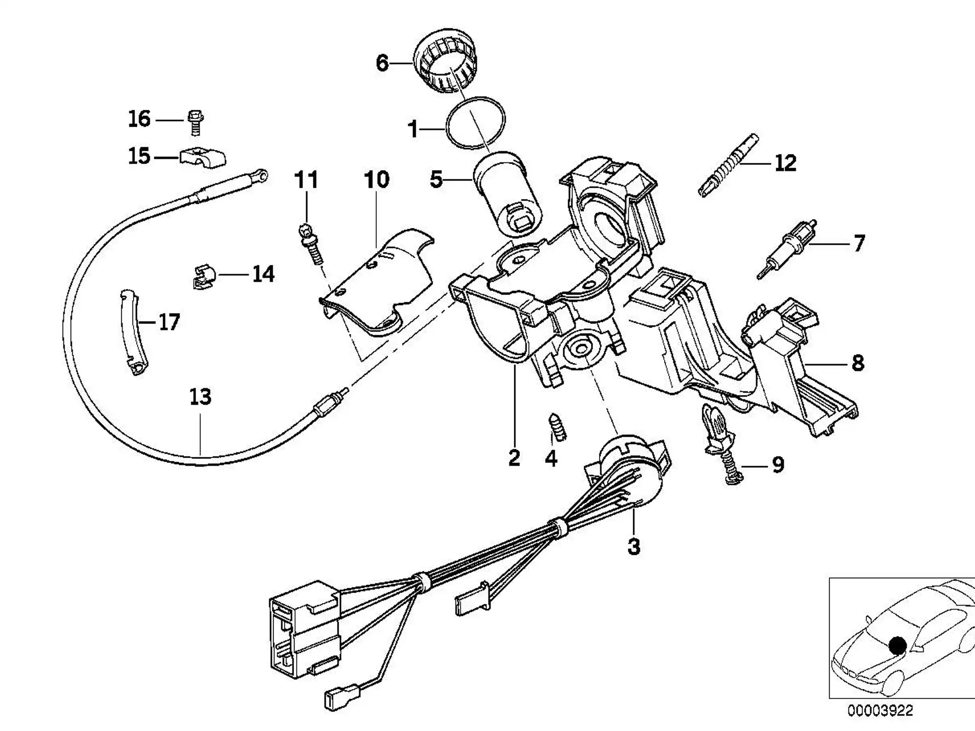 BMW Zündanlassschalter E36 61328360922
