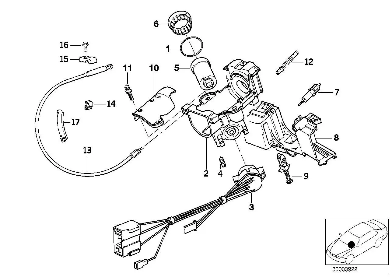 BMW Lenkschloss Interlock E31 E32 E34 E36 32321160278