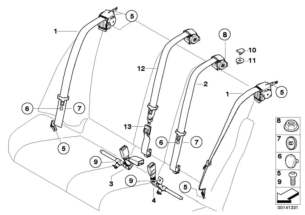 BMW Untergurt hinten rechts E81 E87 E90 E91 72117245663 - Bildpos