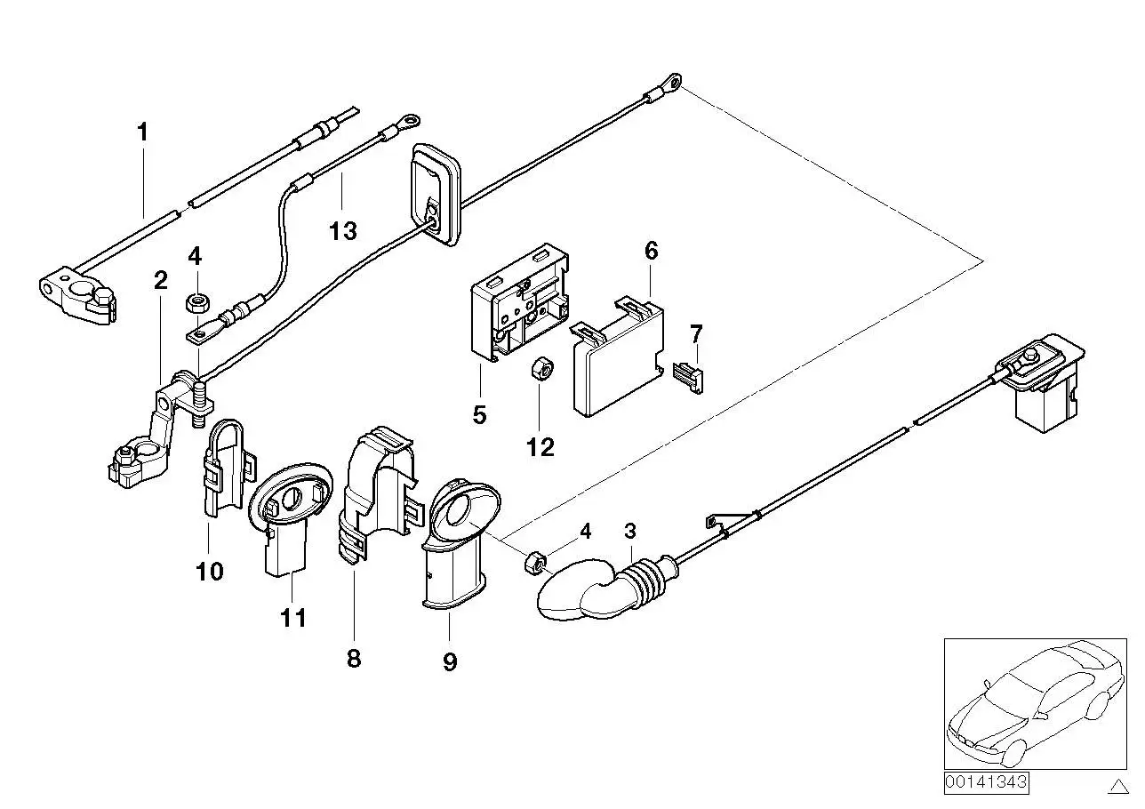 BMW Batteriekabel plus E46 61126905483