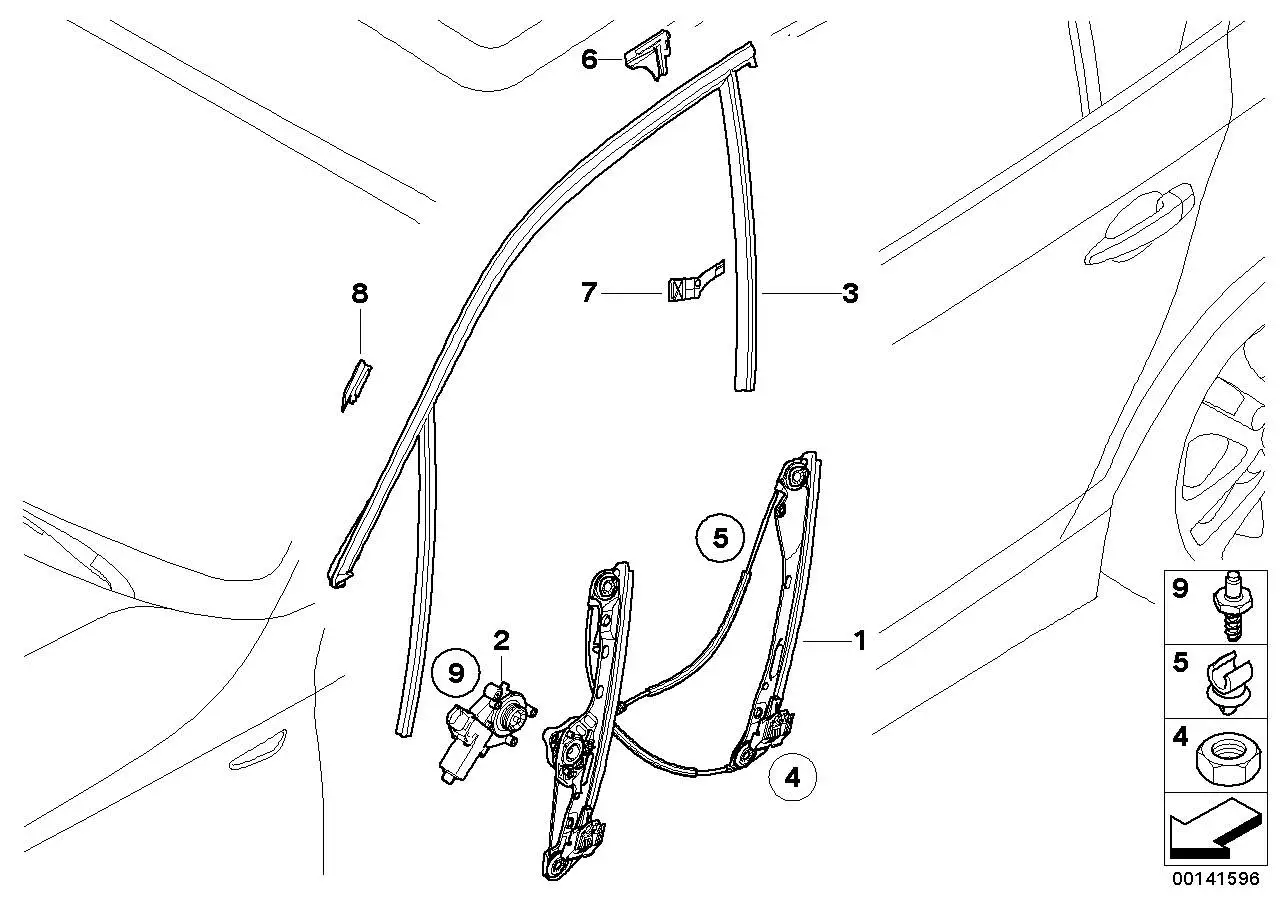BMW Antrieb Fensterheber vorne rechts E84 E87 E90 E91 67626927028
