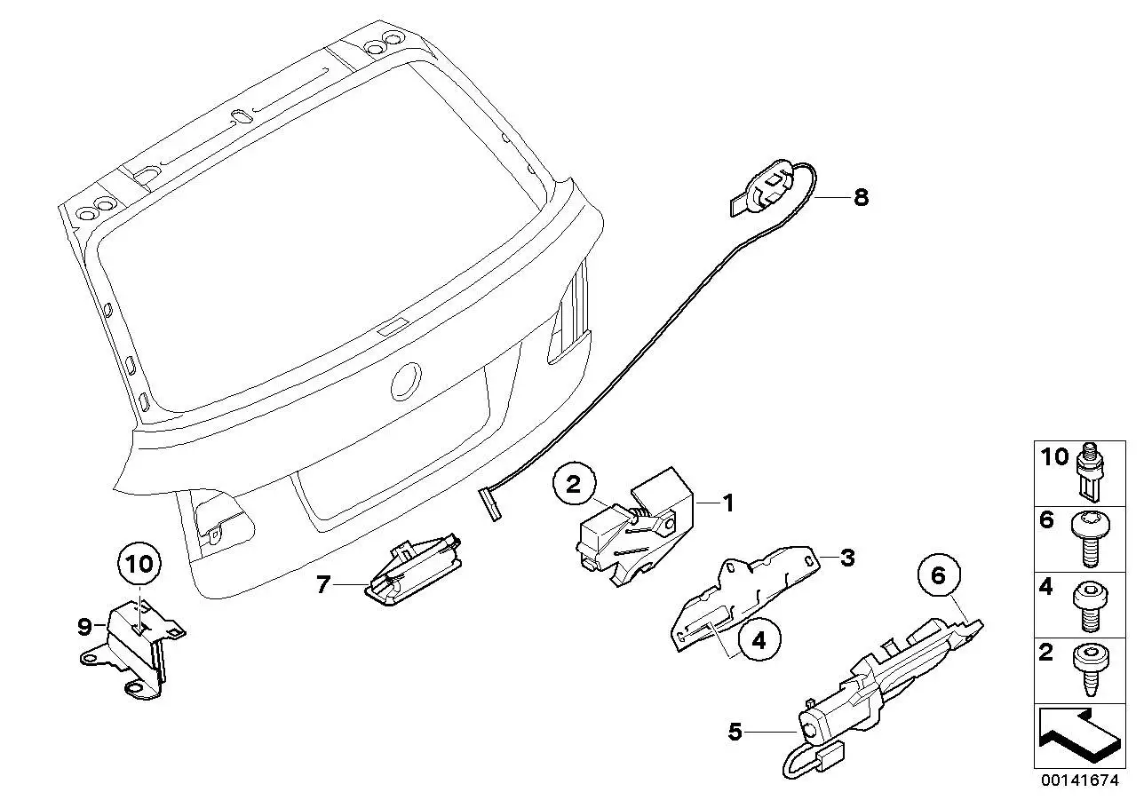 BMW Schloss Heckklappe E61 E65 E66 E72 51247197081 - 5er, 7er