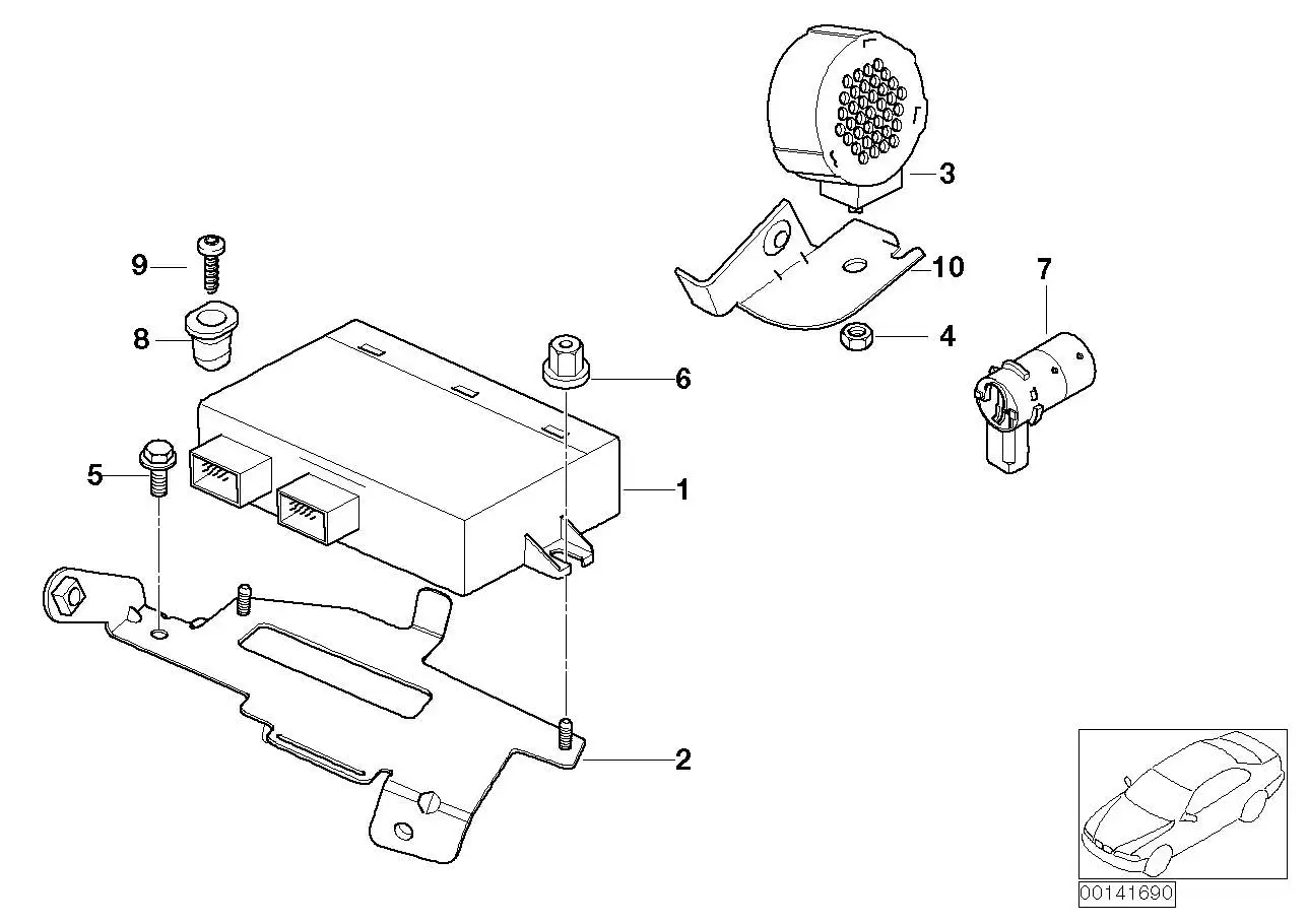 BMW Ultraschallsensor Pure Silver R50 R52 R53 66206917548