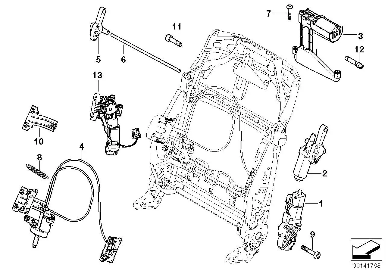 BMW Antrieb Kopfstützenhöhenverst.Memory E60 E61 E70 E71 E72 F01