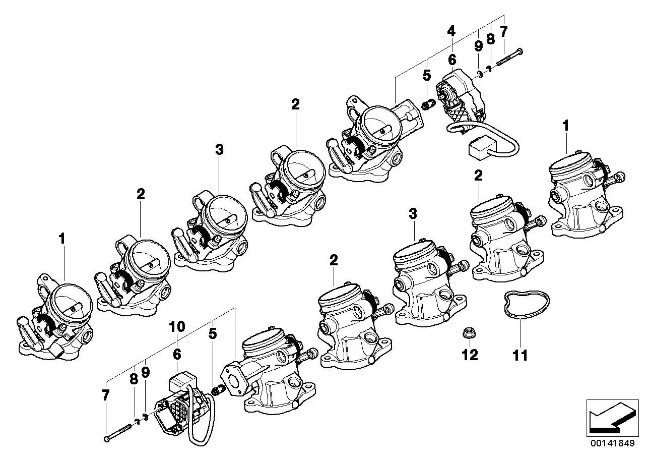 BMW Drosselklappenstutzen mit Hallsensor E60 E61 E63 E64 13547841
