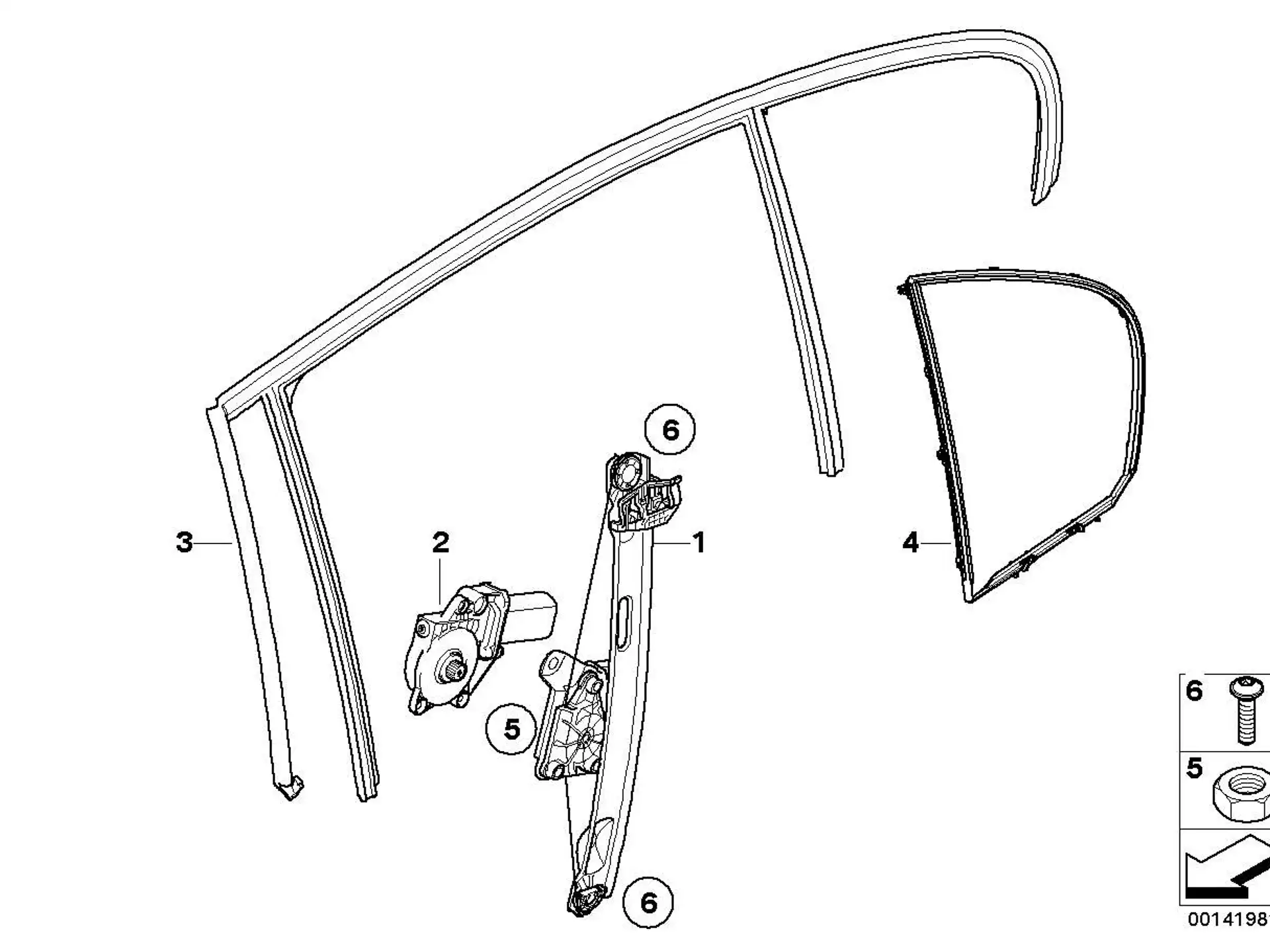 BMW Fensterheber hinten rechts E90 E91 51357140590