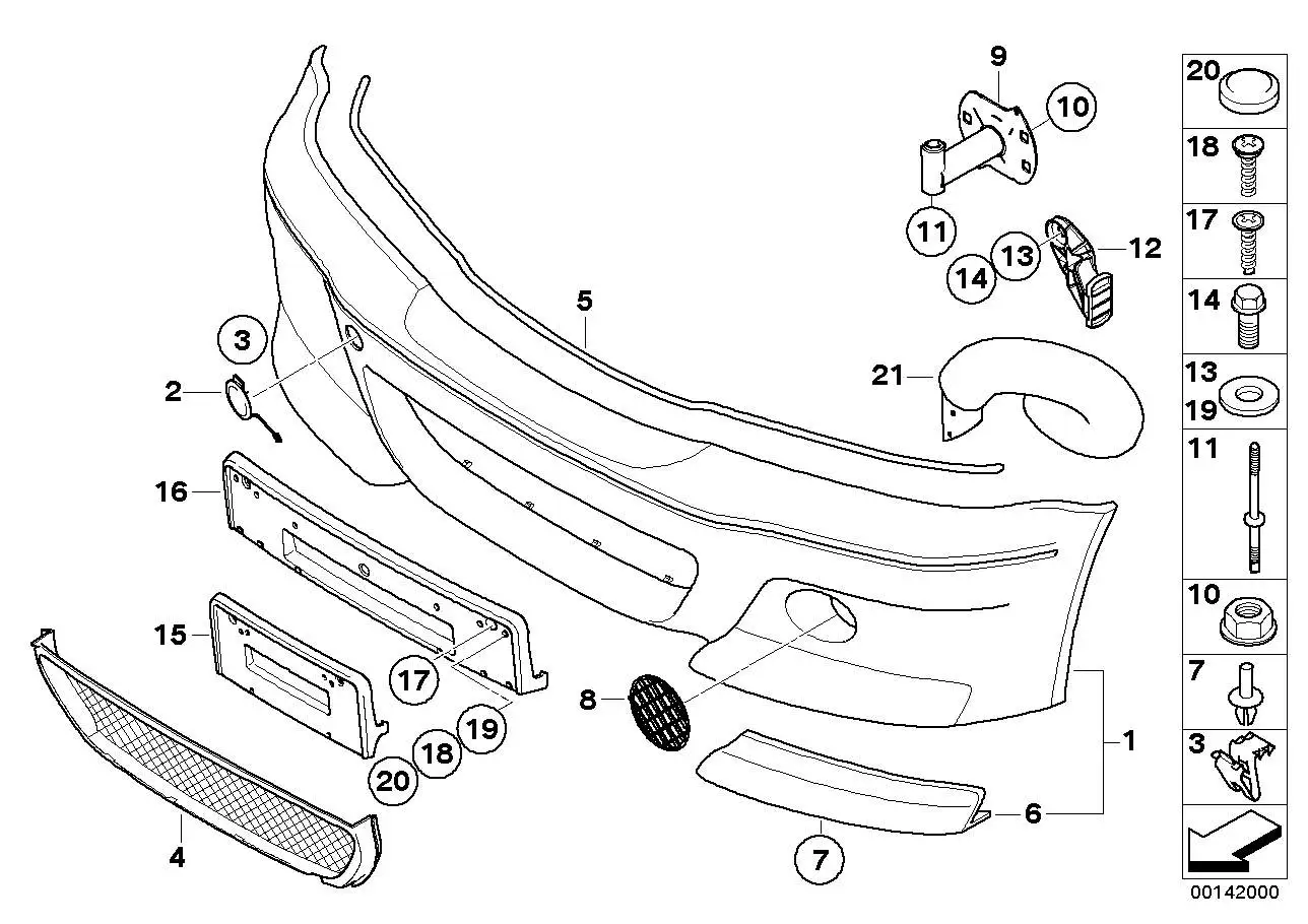 BMW Aerodynamikecke links E46 51117841797 - 3er E46 Cabrio - Comp