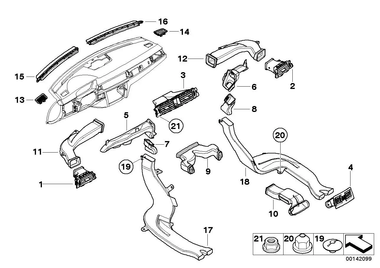 BMW Frischluftgrill rechts E90 E91 E92 E93 64229130466