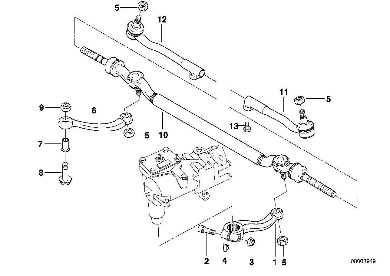 BMW Spurstange Mitte E38 32211096057 - 7er E38