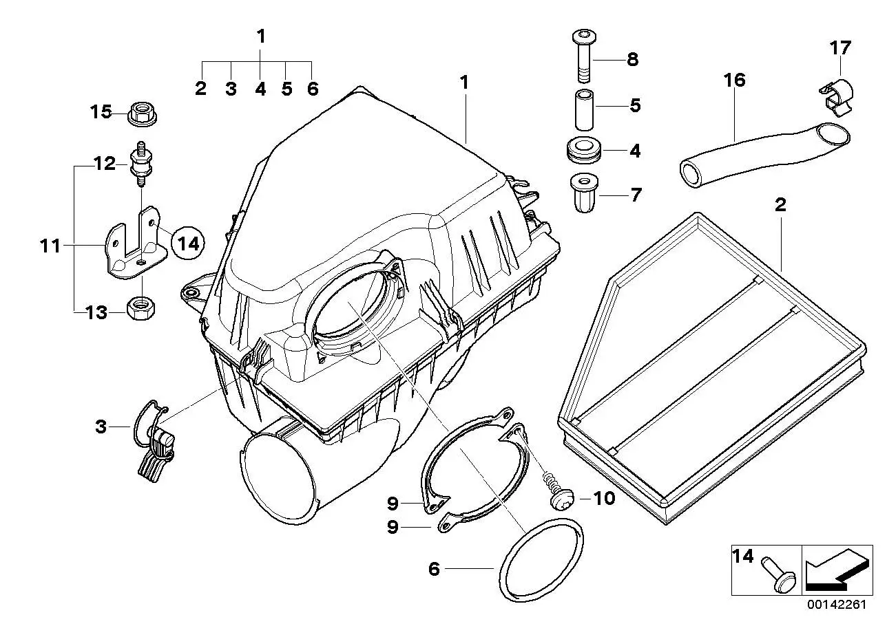 BMW Halter Ansauggeräuschdämpfer E60 E61 E63 E64 51717900480 - Bi